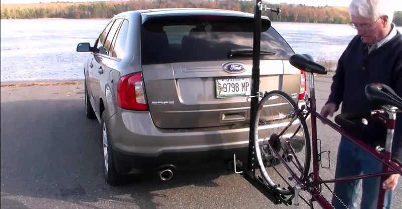 Effortlessly Store and Transport Your Tandem Bike with Innovative Vertical Tandem Bike Hitch Rack